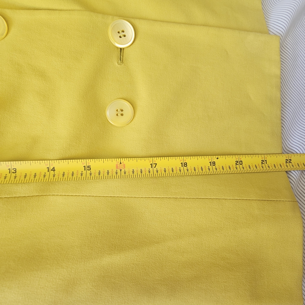 PIAZZA SEMPIONE‎ Canary Yellow Cotton Blend Jacket Blazer Sz 40 - Picture 9 of 9